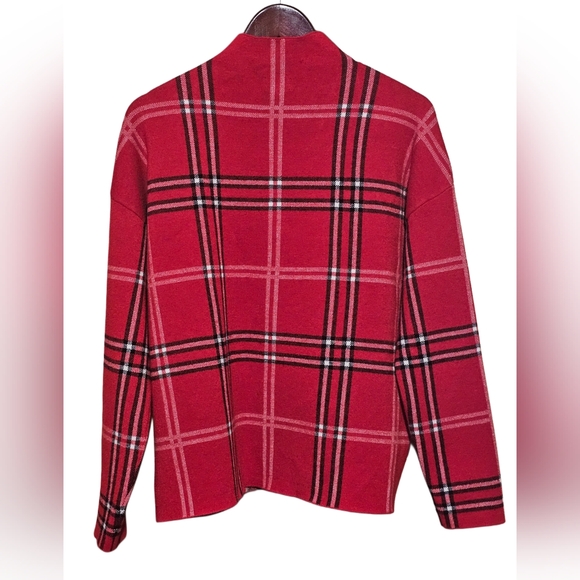 EUC Nicole Miller New York Buffalo Check Mock Neck Sweater - Picture 2 of 3